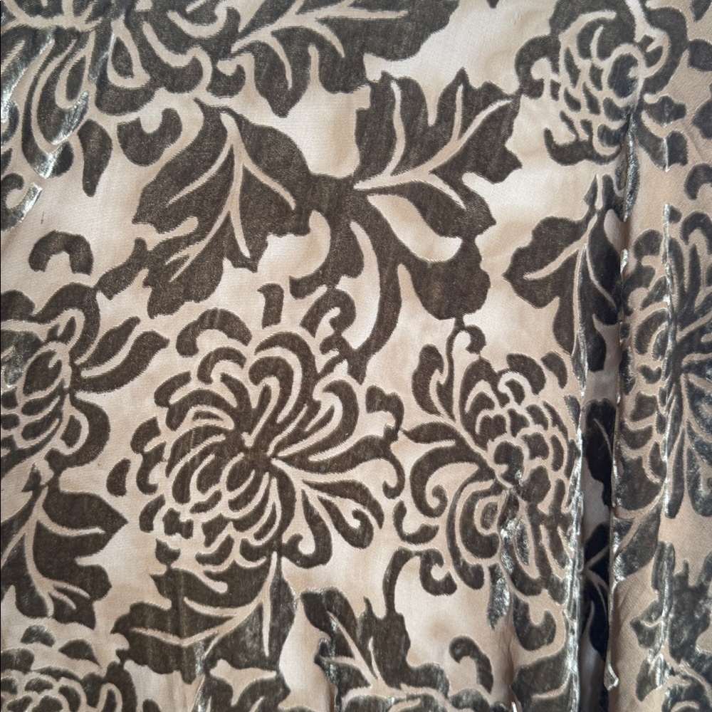 Chic Black and Brown Floral Kimono with Fringe - Picture 3 of 8